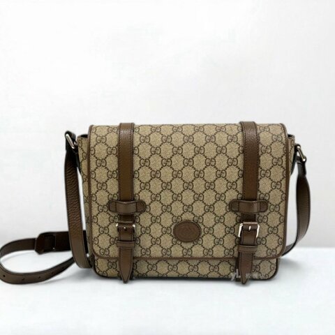 S5242-GUCCI GG Supreme印花帆布郵差包658542