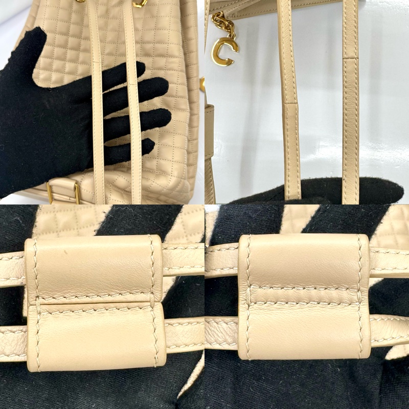 Celine 思琳 小號皮革水桶包/後背包-5