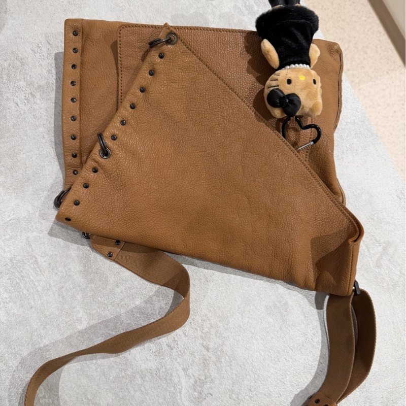 BOTTEGA VENETA BV 卡其 卯釘 咖啡 斜背包 肩背包 側背包 郵差包-5