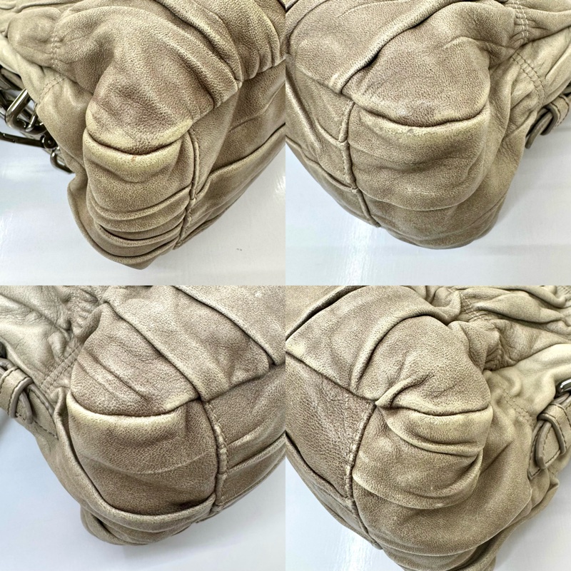 Prada 普拉達 抓皺小羊皮兩用波士頓包-3