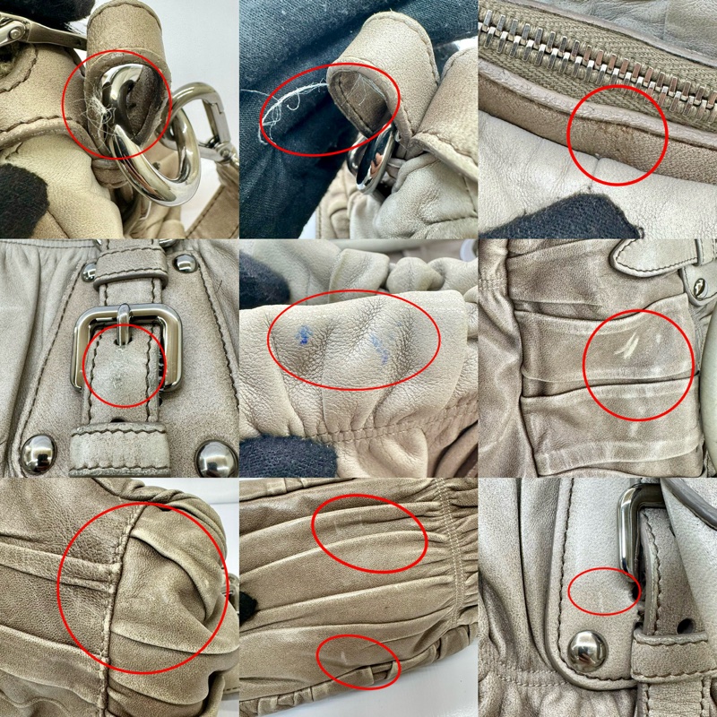 Prada 普拉達 抓皺小羊皮兩用波士頓包-7