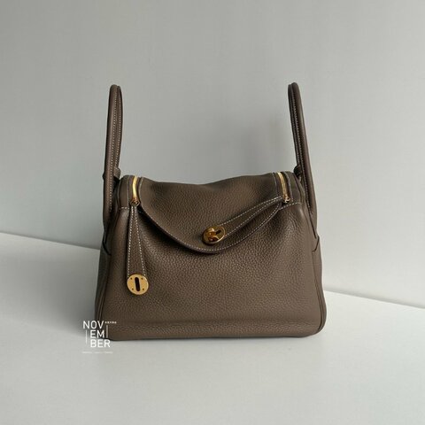 98新✨ Hermès 愛馬仕 Lindy 26 大象灰金釦