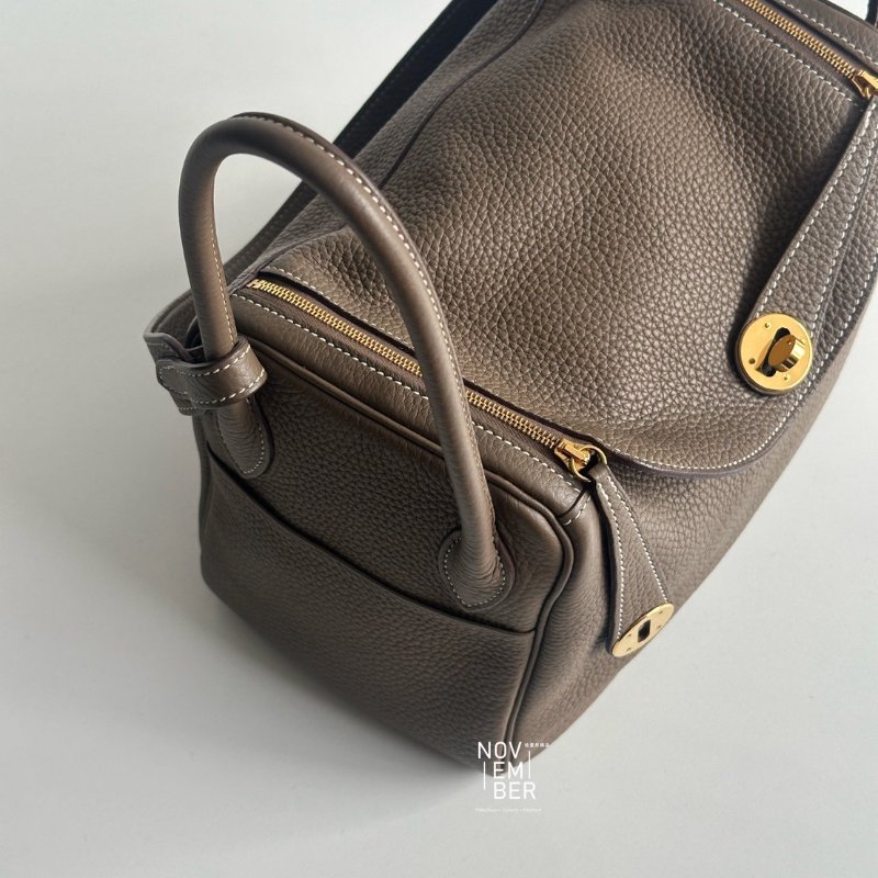 98新✨ Hermès 愛馬仕 Lindy 26 大象灰金釦-2