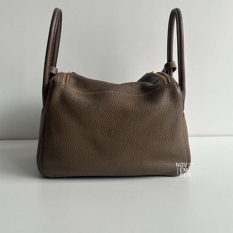 98新✨ Hermès 愛馬仕 Lindy 26 大象灰金釦-8