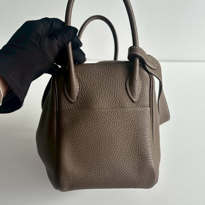 98新✨ Hermès 愛馬仕 Lindy 26 大象灰金釦-14