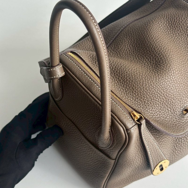 98新✨ Hermès 愛馬仕 Lindy 26 大象灰金釦-16