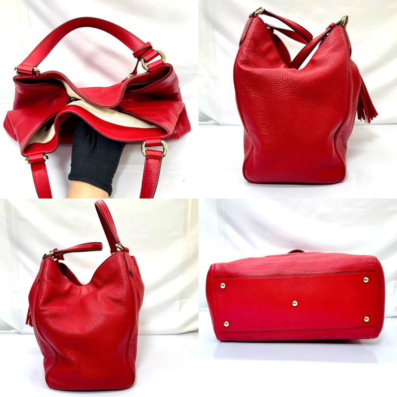 Gucci 古馳 Soho 皮革托特包（型號 282309） 紅色-2