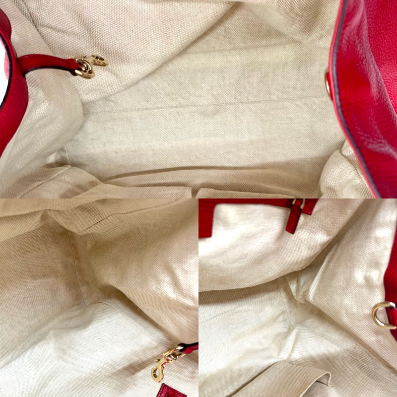 Gucci 古馳 Soho 皮革托特包（型號 282309） 紅色-4