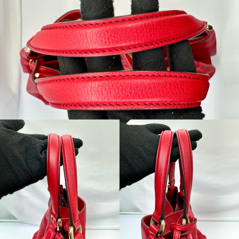 Gucci 古馳 Soho 皮革托特包（型號 282309） 紅色-5
