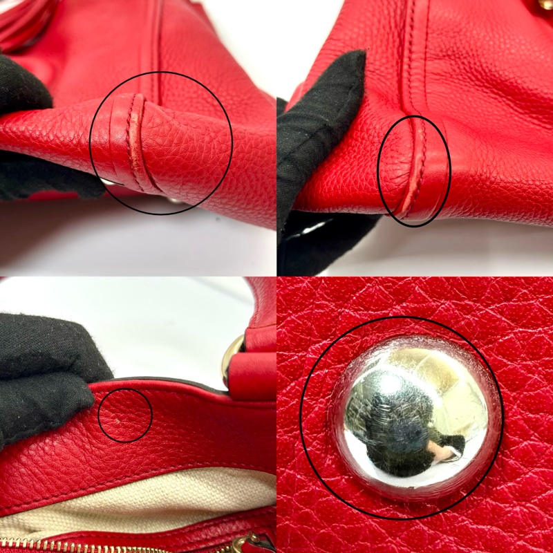 Gucci 古馳 Soho 皮革托特包（型號 282309） 紅色-7