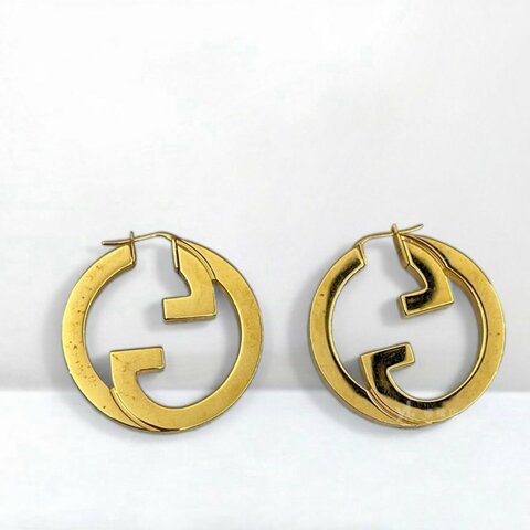Y1993-Gucci Blondie金色logo耳環