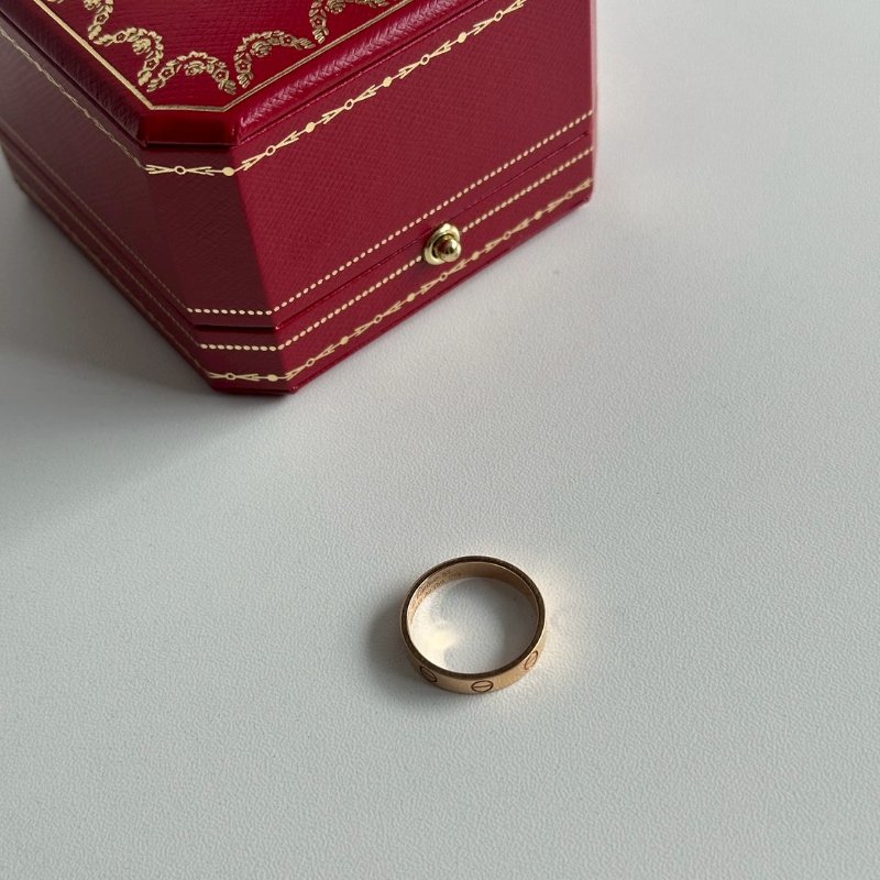 99新🆕 Cartier 卡地亞 LOVE戒指 玫瑰金53號 有購證、盒子、保證卡-9
