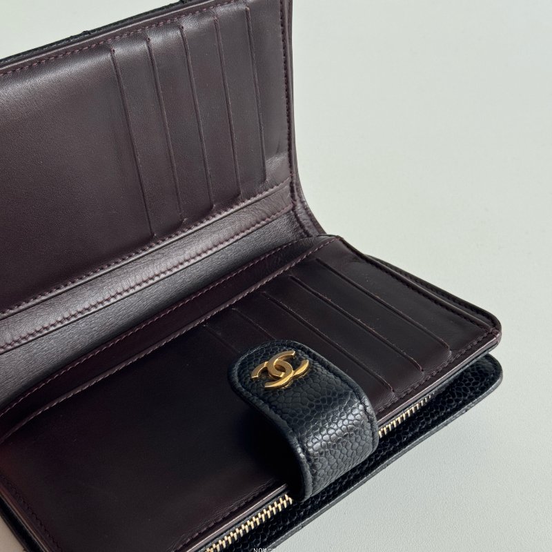 95新🫰🏻 保卡款 Chanel 香奈兒 中夾 黑色金釦-2