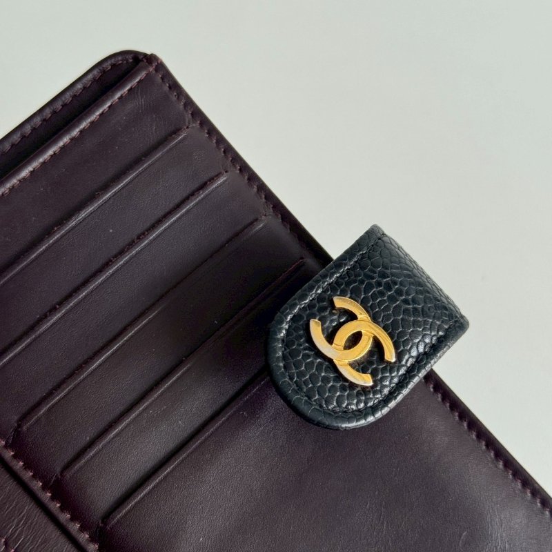 95新🫰🏻 保卡款 Chanel 香奈兒 中夾 黑色金釦-11