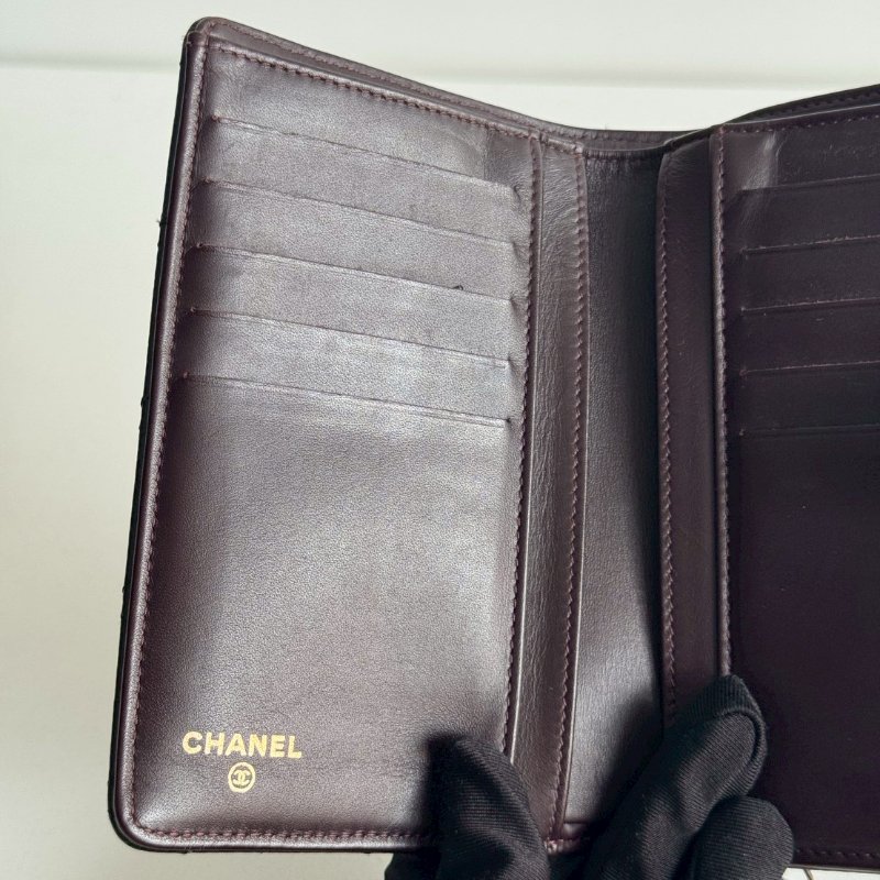 95新🫰🏻 保卡款 Chanel 香奈兒 中夾 黑色金釦-16