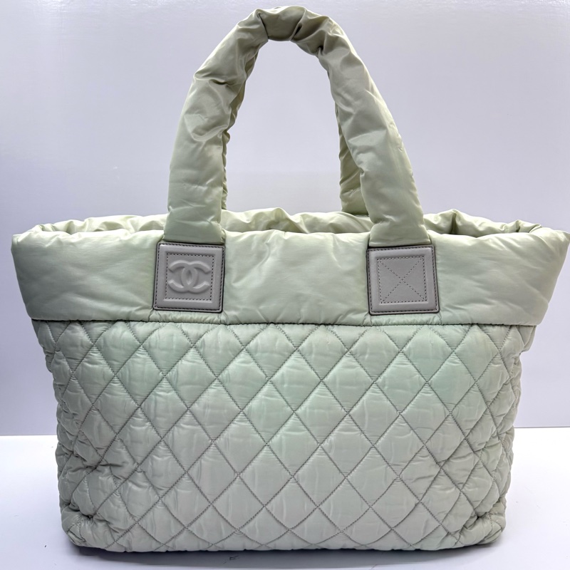 CHANEL  香奈兒 綠色尼龍空氣包 MATELASSE COCO COCOON（無卡）-1