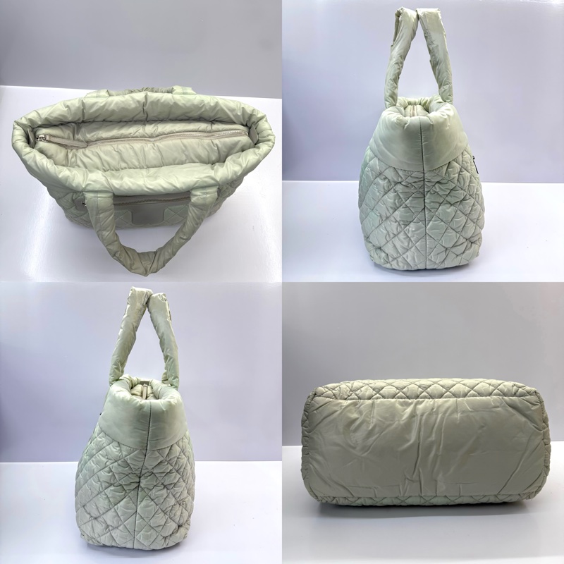 CHANEL  香奈兒 綠色尼龍空氣包 MATELASSE COCO COCOON（無卡）-2