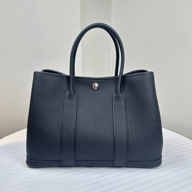 愛馬仕/Hermes Garden Party 30 黑銀花園包30x13x22cm-0