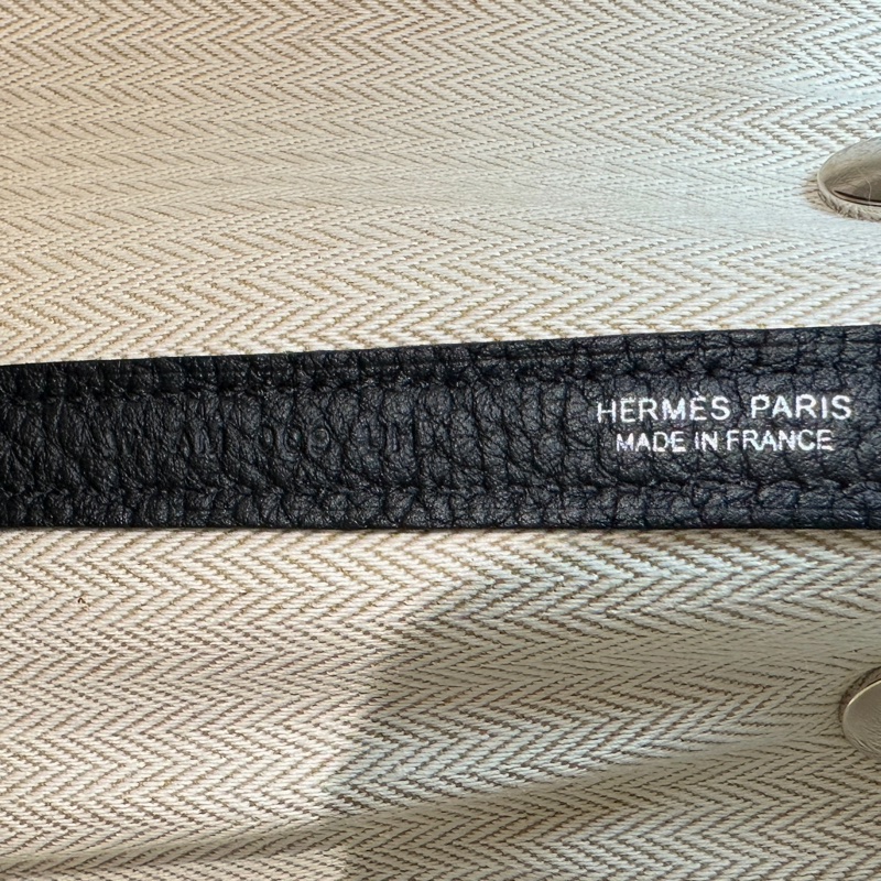 愛馬仕/Hermes Garden Party 30 黑銀花園包30x13x22cm-8