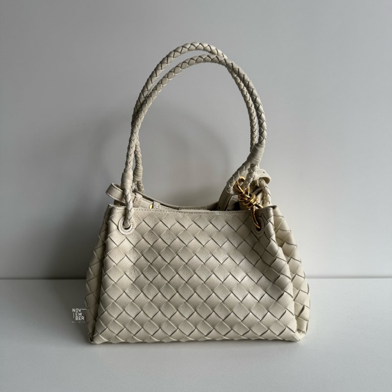 全新🤍 Bottega Veneta BV Parachute 中號 白色金釦-0