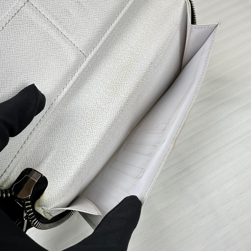 路易威登/Louis Vuitton Zippy 銀扣白色老花 長款拉鏈錢包20x2x10cm-8