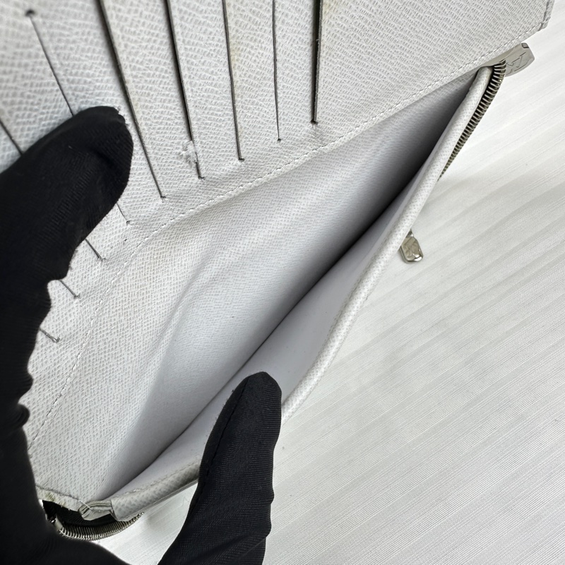 路易威登/Louis Vuitton Zippy 銀扣白色老花 長款拉鏈錢包20x2x10cm-9