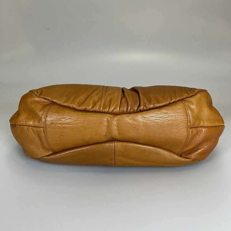 YSL 139259 棕皮革鐵環單肩包-4