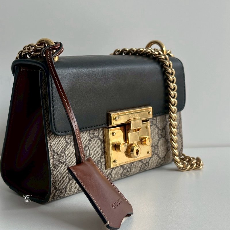 98新✨ Gucci 古馳 Padlock 小號 鏈條老花拼黑色-1