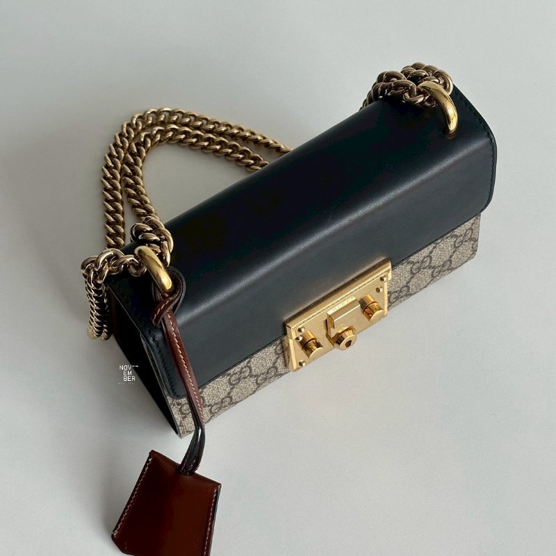 98新✨ Gucci 古馳 Padlock 小號 鏈條老花拼黑色-2