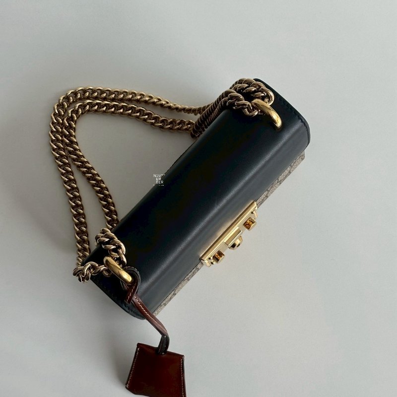 98新✨ Gucci 古馳 Padlock 小號 鏈條老花拼黑色-3