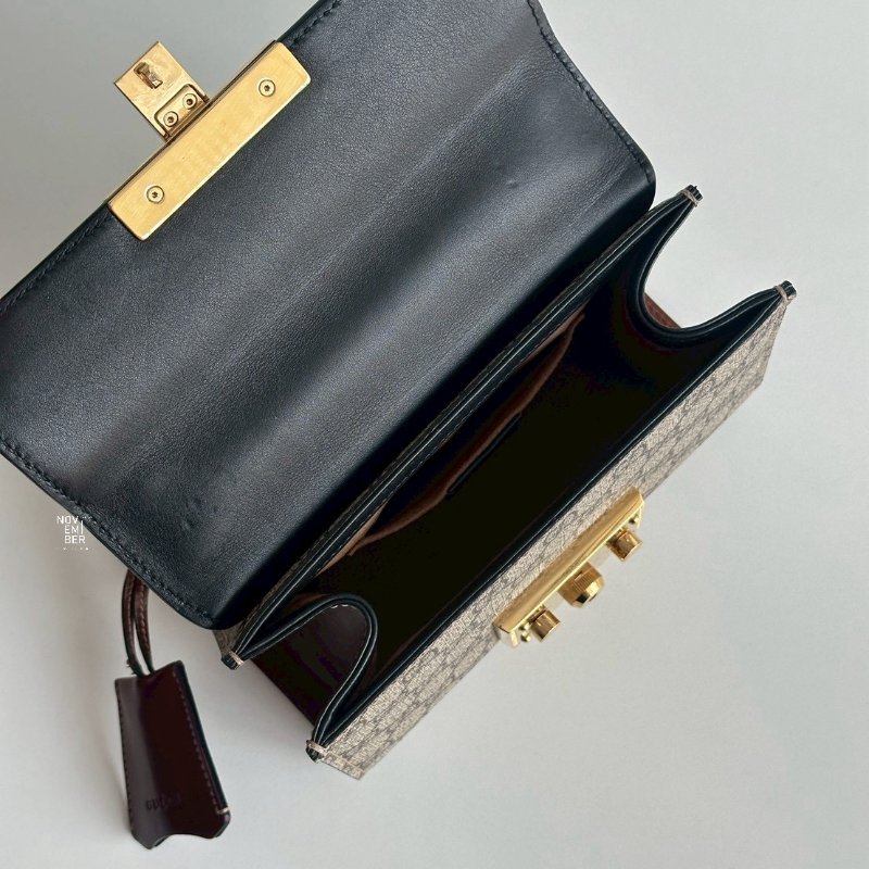 98新✨ Gucci 古馳 Padlock 小號 鏈條老花拼黑色-4