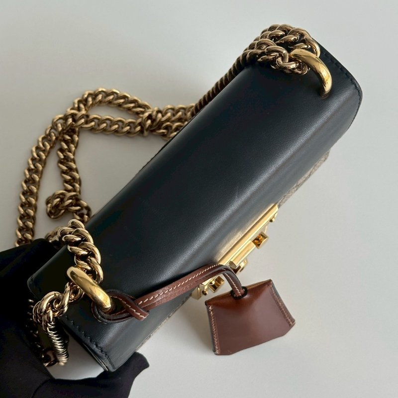98新✨ Gucci 古馳 Padlock 小號 鏈條老花拼黑色-6