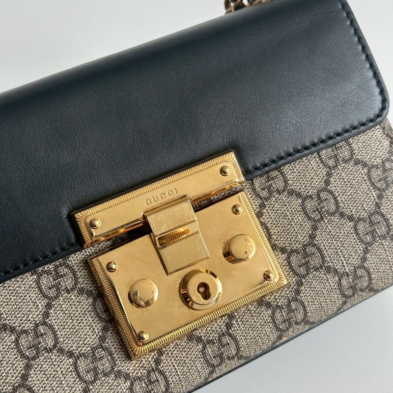 98新✨ Gucci 古馳 Padlock 小號 鏈條老花拼黑色-15