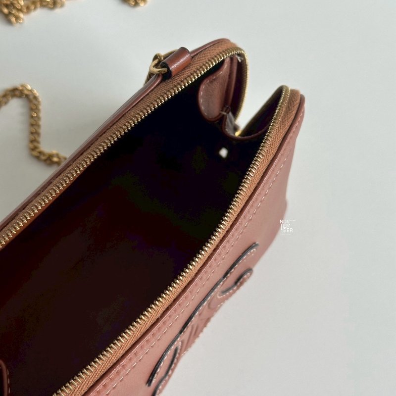 99新🆕 全配有購證🙌🏻 Celine 鏈條斜背包 棕色-3