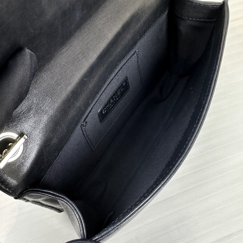 香奈兒/Chanel 漆皮黑白條紋亞克力積木包 23x7x13cm-7