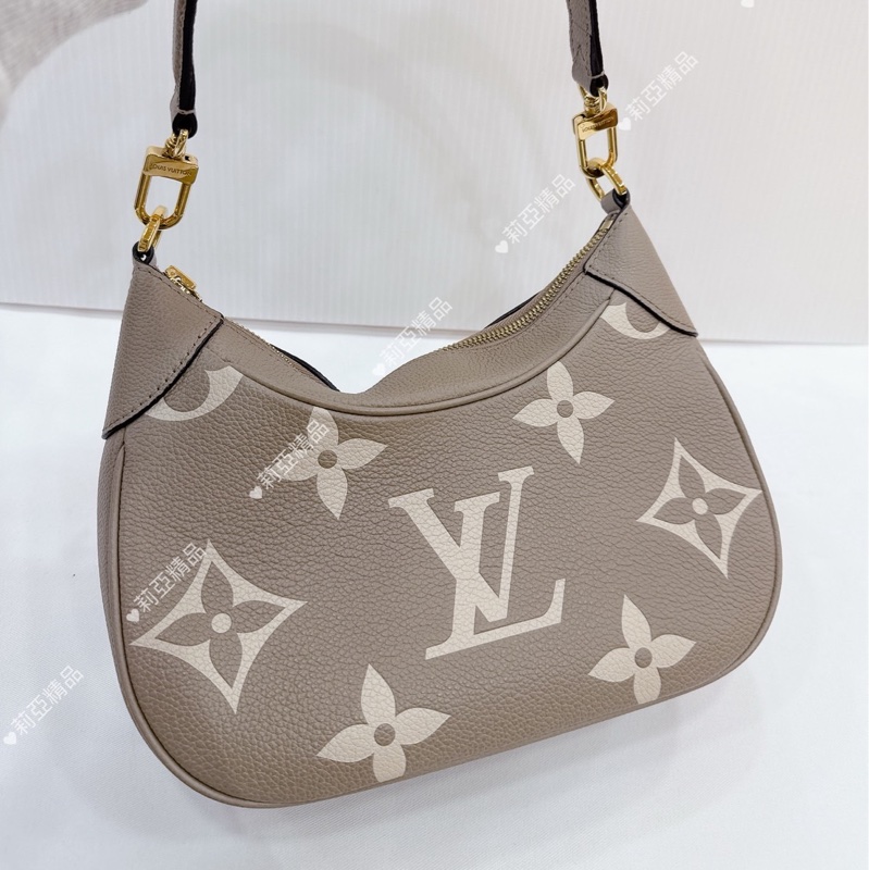 莉亞精品♡ LV bagatelle 大象灰 壓花牛角包 二手美包-2