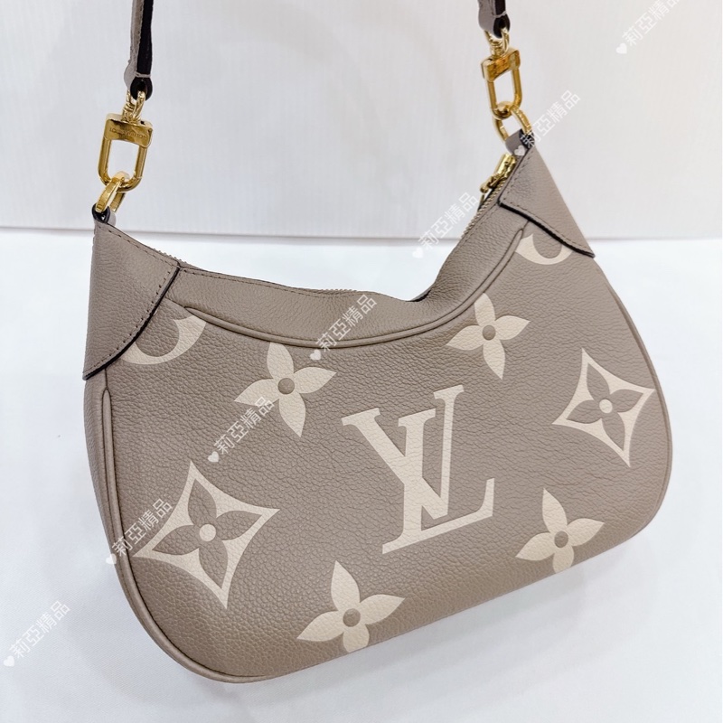 莉亞精品♡ LV bagatelle 大象灰 壓花牛角包 二手美包-4
