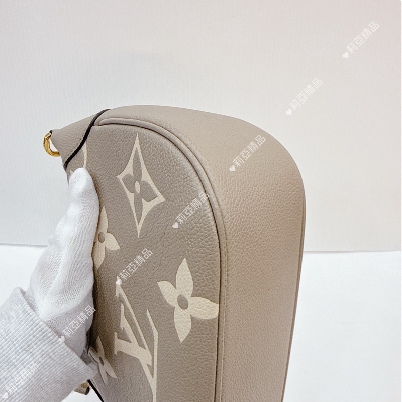 莉亞精品♡ LV bagatelle 大象灰 壓花牛角包 二手美包-7