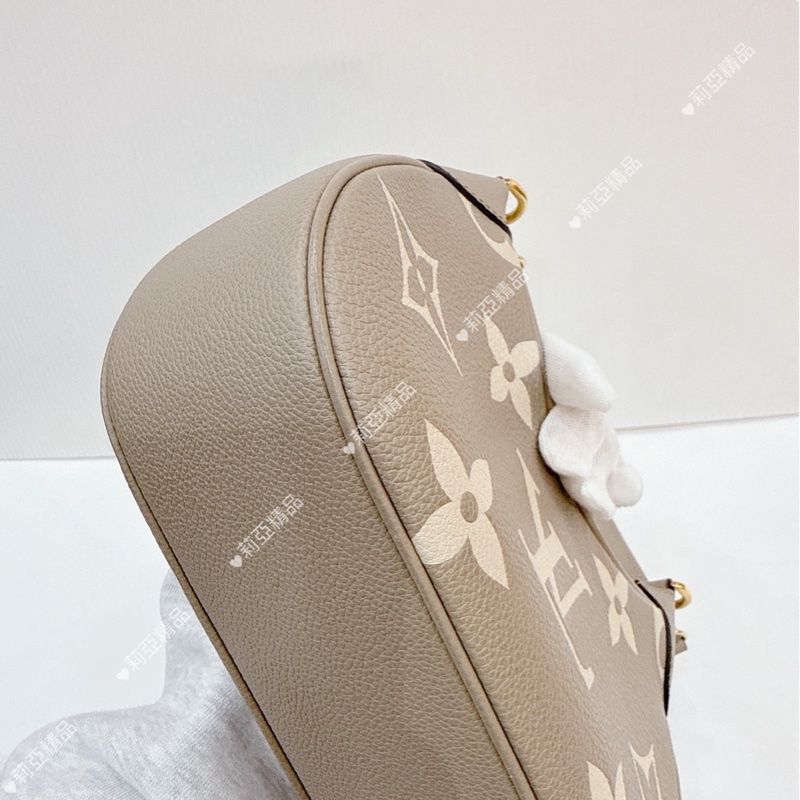 莉亞精品♡ LV bagatelle 大象灰 壓花牛角包 二手美包-8