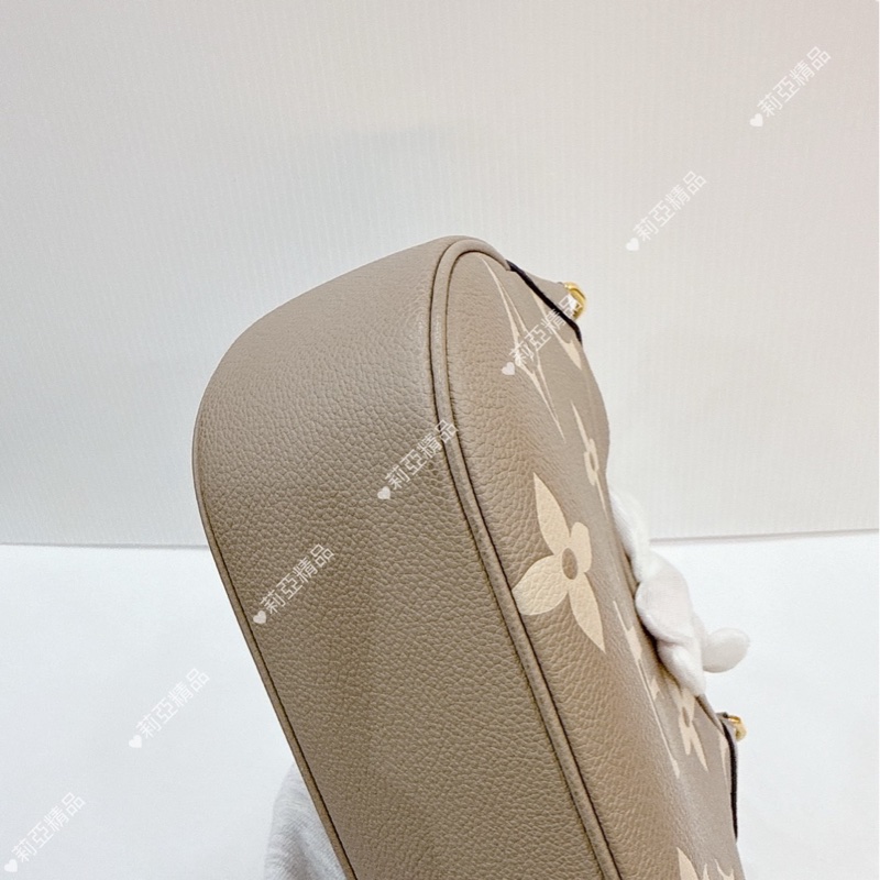 莉亞精品♡ LV bagatelle 大象灰 壓花牛角包 二手美包-10