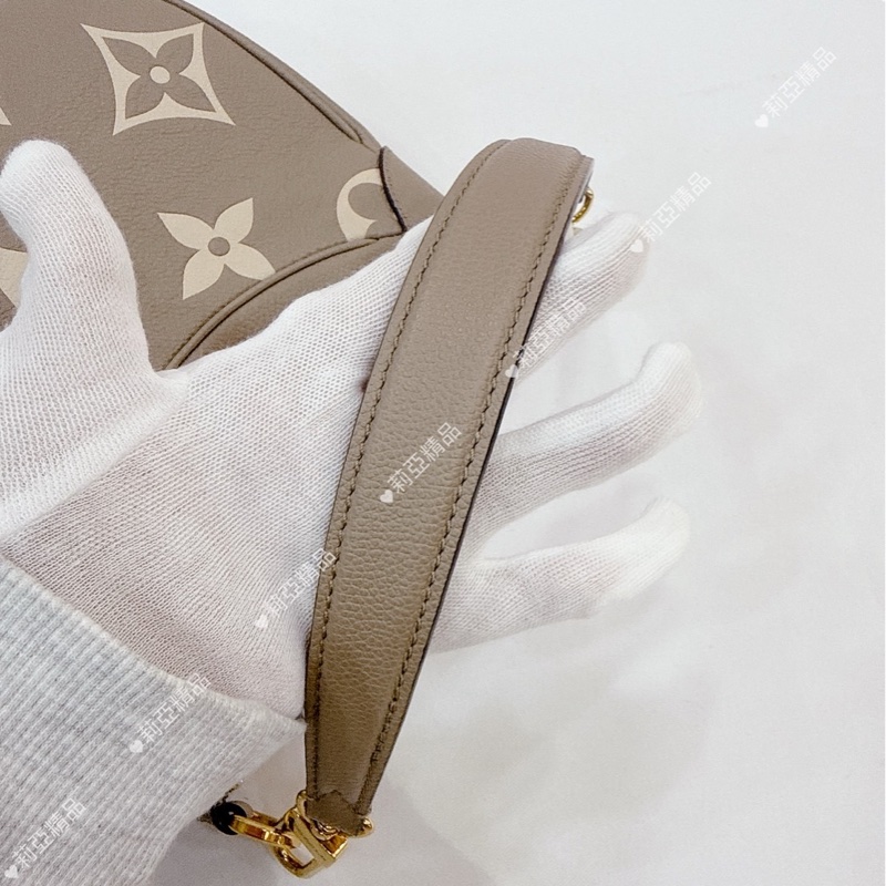 莉亞精品♡ LV bagatelle 大象灰 壓花牛角包 二手美包-11