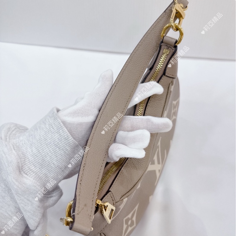 莉亞精品♡ LV bagatelle 大象灰 壓花牛角包 二手美包-12