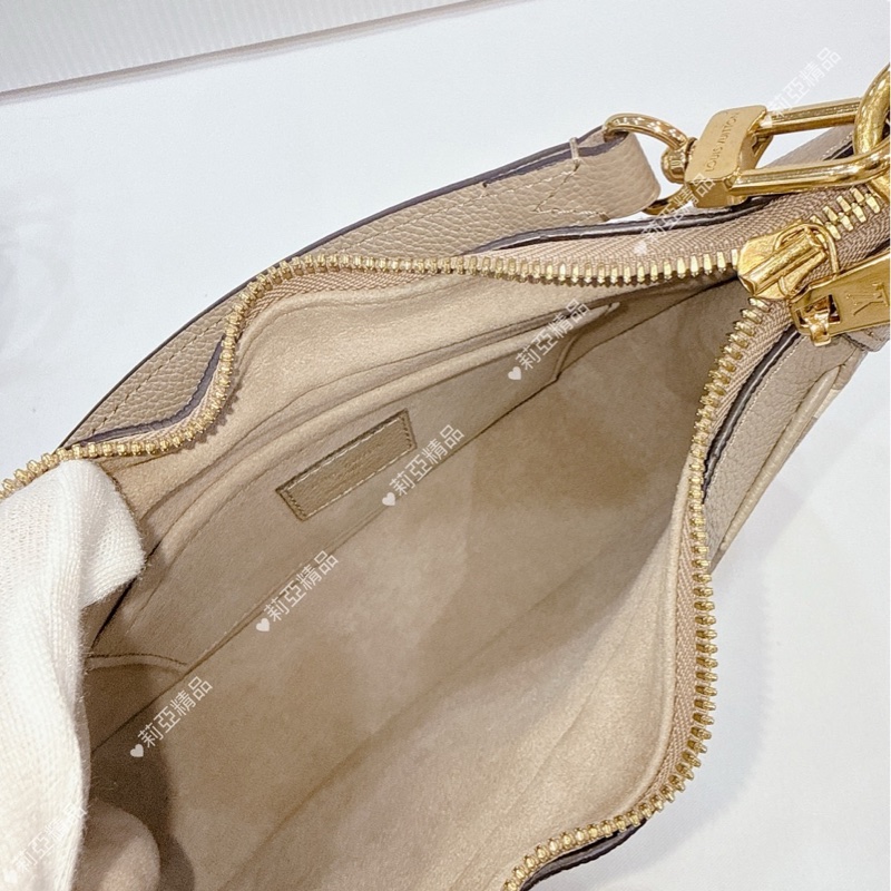 莉亞精品♡ LV bagatelle 大象灰 壓花牛角包 二手美包-14