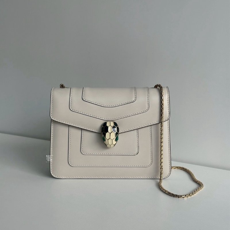 98新🫰🏻 Bvlgari 寶格麗 Serpenti Forever 斜揹包 白色-0