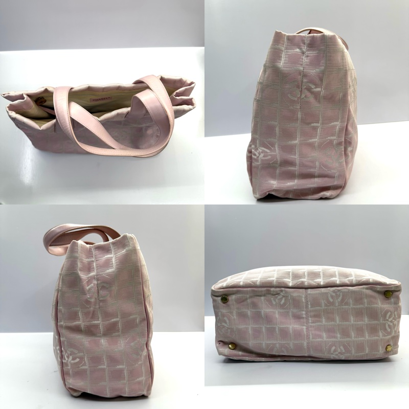 CHANEL 香奈兒 粉色冰格新旅行系列托特包 BAG NEW TRAVEL LINE TOTE GM （無卡）-2