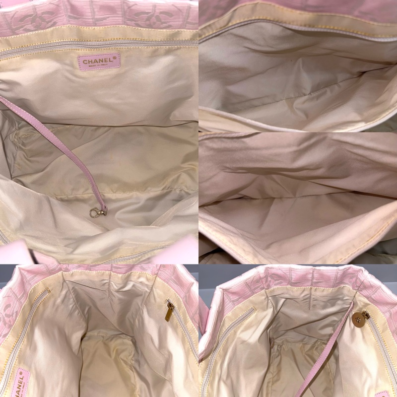 CHANEL 香奈兒 粉色冰格新旅行系列托特包 BAG NEW TRAVEL LINE TOTE GM （無卡）-5