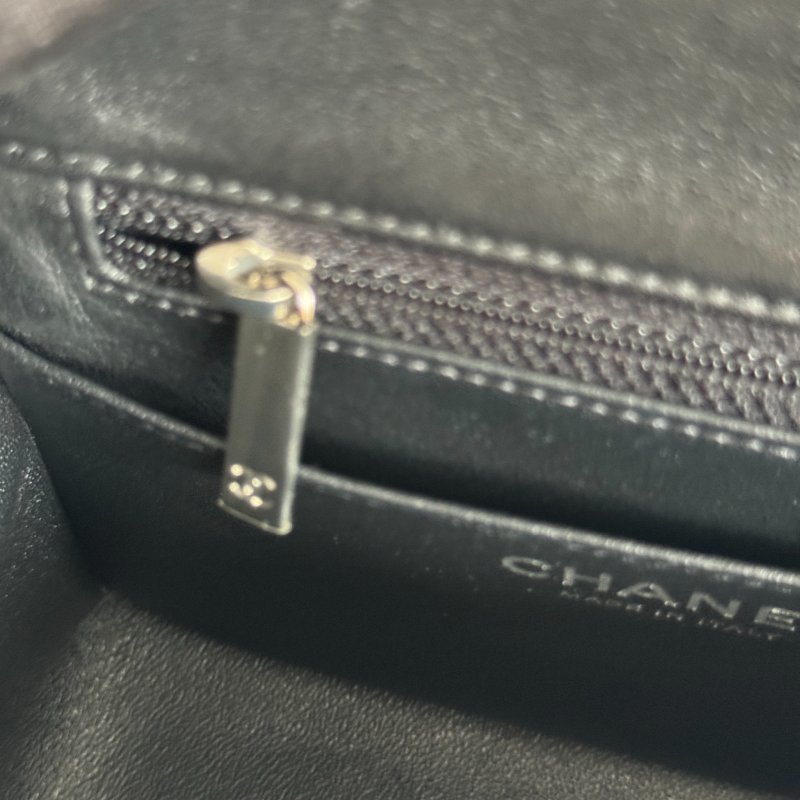98新🖤 保卡款 27開 Chanel 香奈兒 方胖 黑色銀釦-14