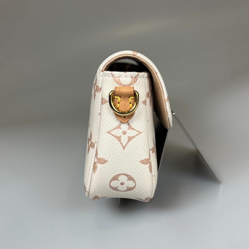 LV M83091/晶片款 白拚粉皮革IVY鍊包-4