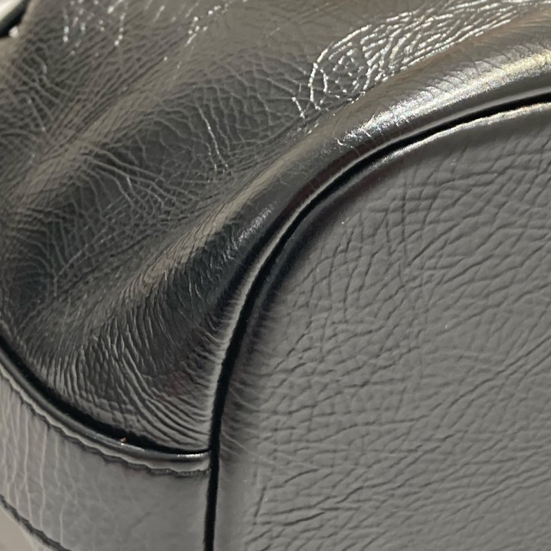 CHANEL 香奈兒 COCO LOGO 雙C 水桶包包 小牛皮 黑色 金釦-9