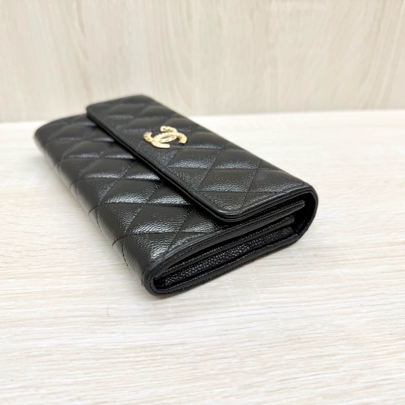 CHANEL季節限定✨黑荔枝牛皮限量款長夾AP3052-2